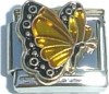 November flying butterfly charm - Citrine 9mm Italian Charm